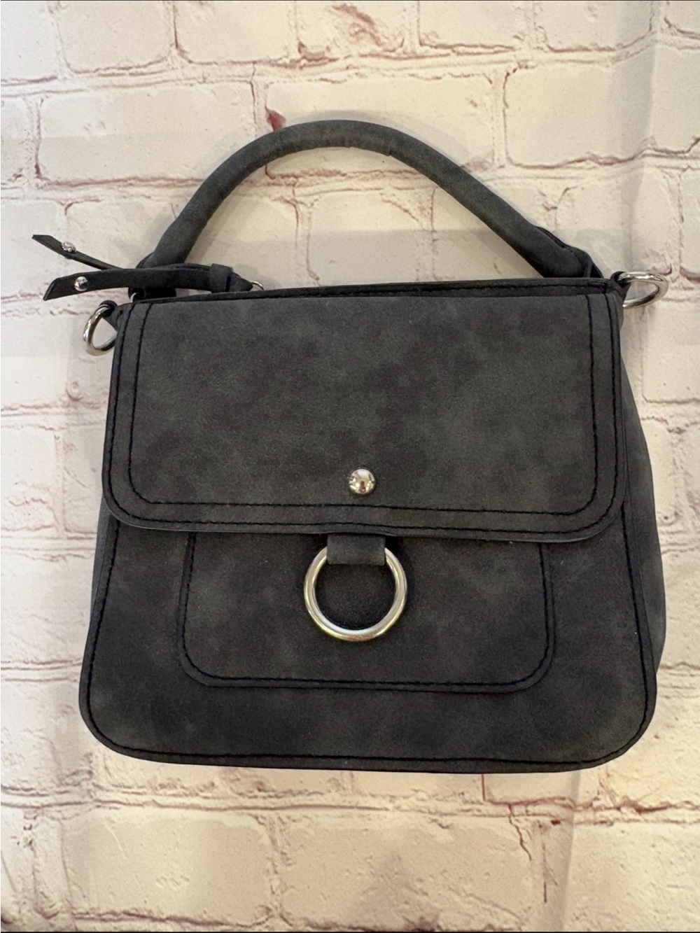 Classic Gray Suede crossbody Women's Bag